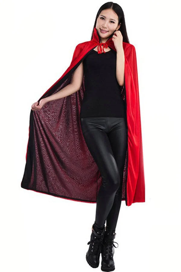 Black Red Head Halloween Death Vampire Magician Womens Costume-elleschic