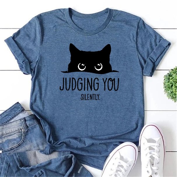 Judging You Print Women Slogan T-Shirt