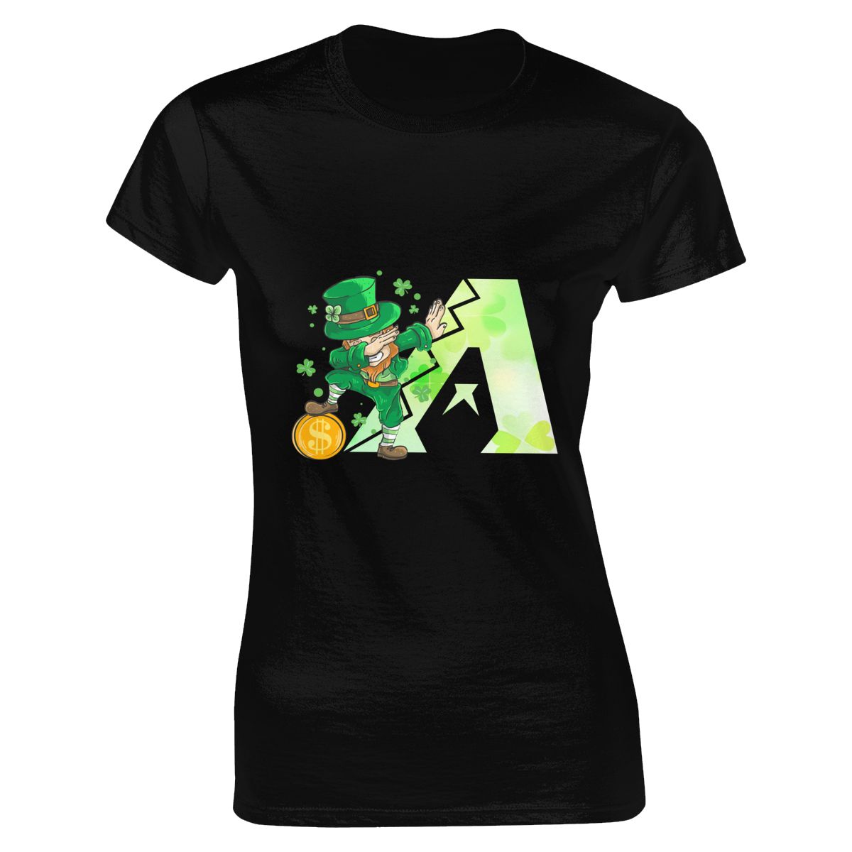 Arizona Diamondbacks St Patrick's Day Dabbing Leprechaun Women's Short-Sleeve Cotton Tee