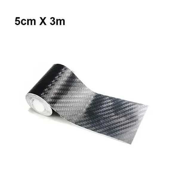 3/5m Rolls Carbon Fiber Car Sticker Trunk Protective Strip Auto Door Threshold Anti Scratch Tape Waterproof Decal