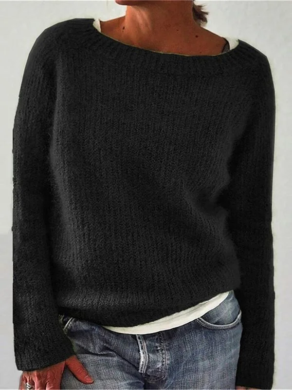 Uveng Solid Color Static Version Basic Style Sweaters