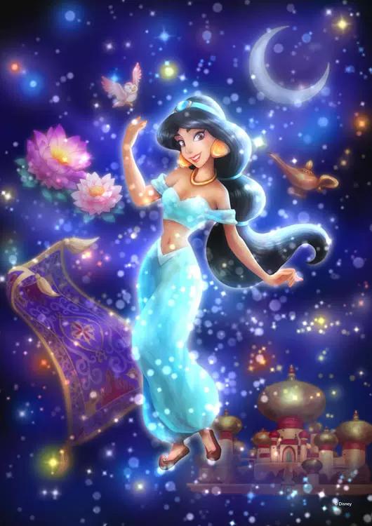 Disney Princess Rapunzel Mermaid Snow White Jasmine 30*50CM(Canvas) Full Round Drill Diamond Painting gbfke