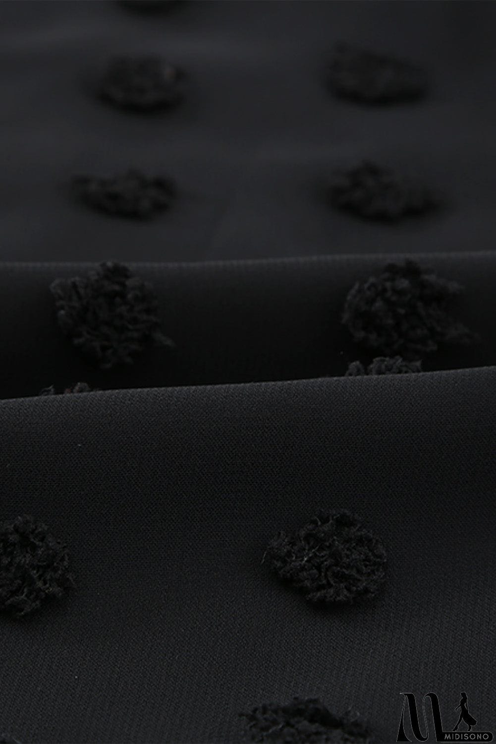 MidiSono - Swiss Dot Bubble Sleeve Blouse