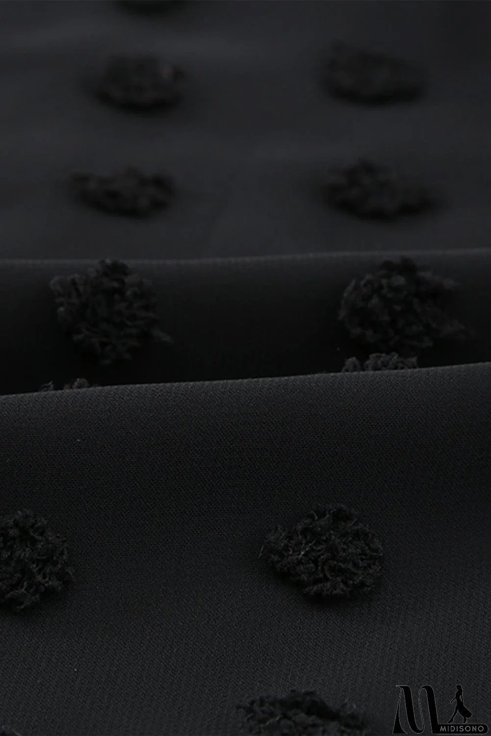 MidiSono - Swiss Dot Bubble Sleeve Blouse