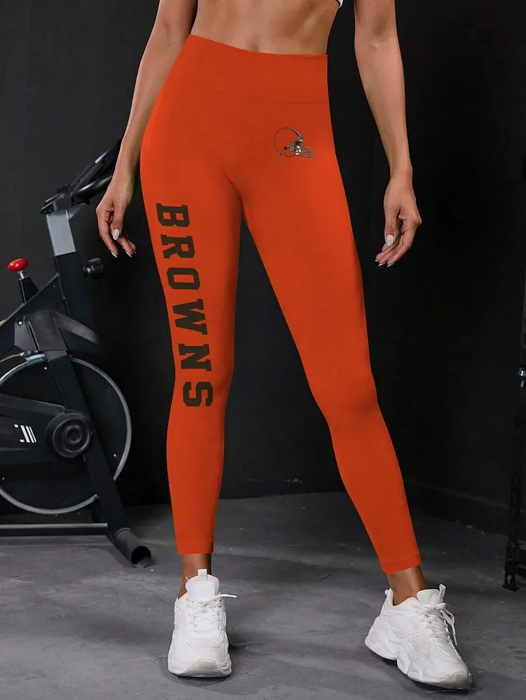Cleveland Browns High Waist Push Up Printed Leggings
