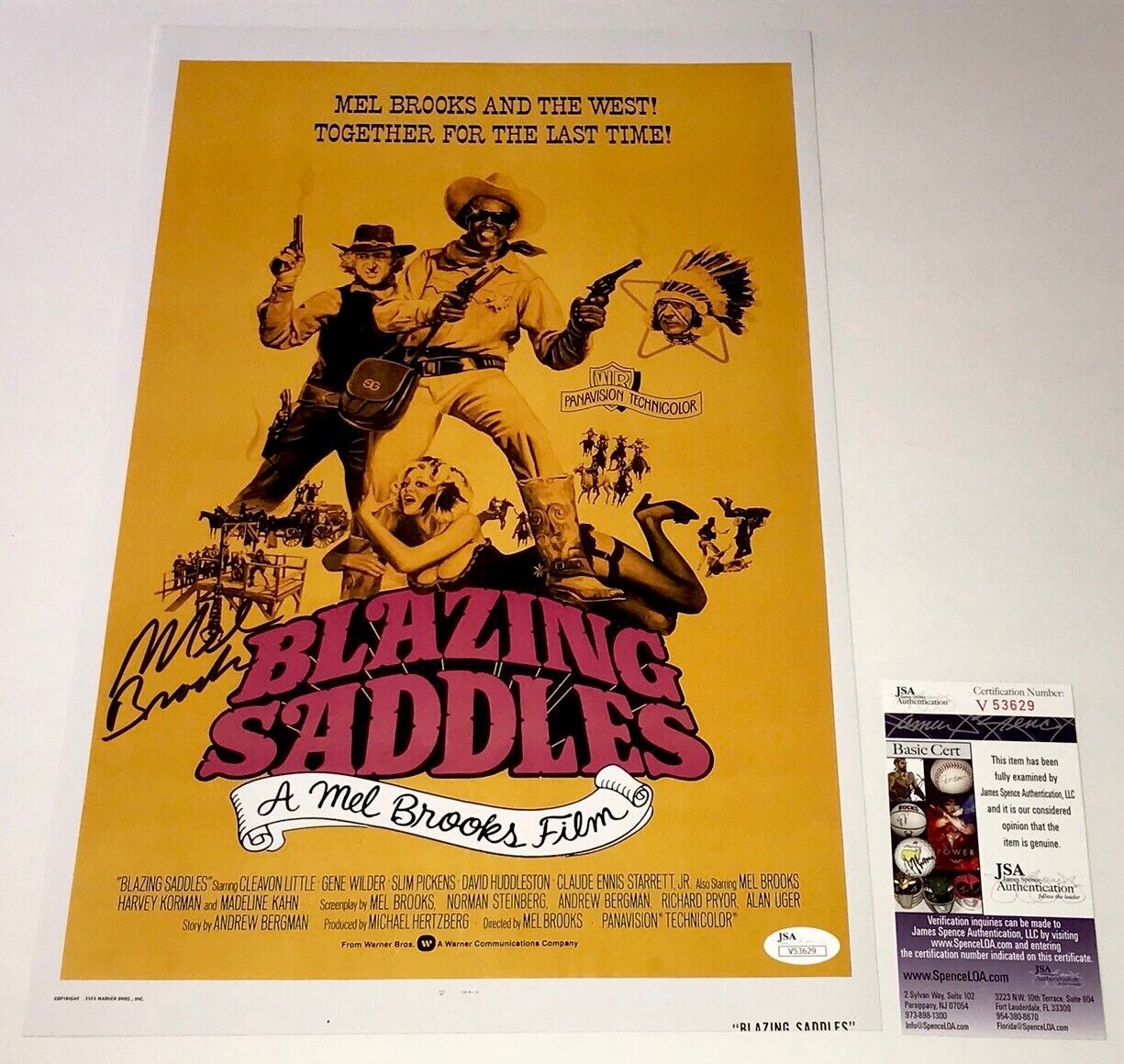 Mel Brooks BLAZING SADDLES Signed 11x17 Photo Poster painting JSA COA In Person Autograph