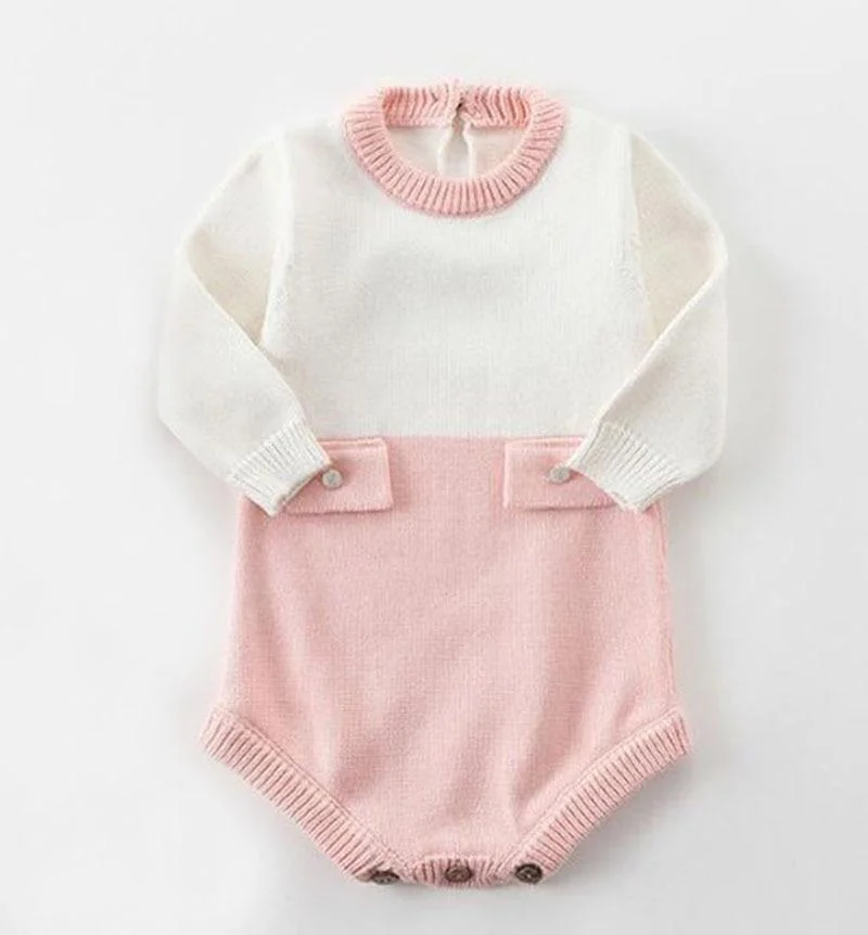 Autumn Winter Baby Girls Clothes Baby Knitted Romper Cotton Baby Girl Romper Cardigan Newborn Baby Clothes For Girls Jumpsuit
