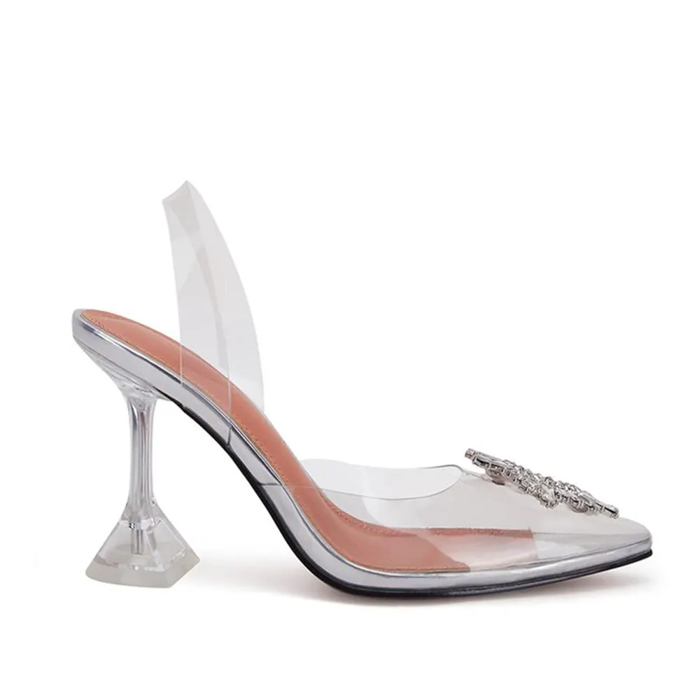 95mm Begum Crystal Party Wedding Slingback Women's Pumps Transparent-vocosishoes