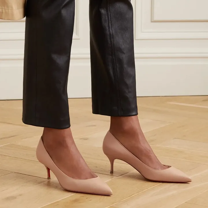 60mm  Kitten Heels Pumps Summer Daily Nude Matte-vocosishoes