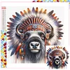 5D DIY Full Square Drill Diamond Painting Indian Yak Kit Home Decoration 35x35cm