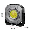 COB LED Outdoor Work Light USB Rechargeable Flashlight for Car Repair (Black)