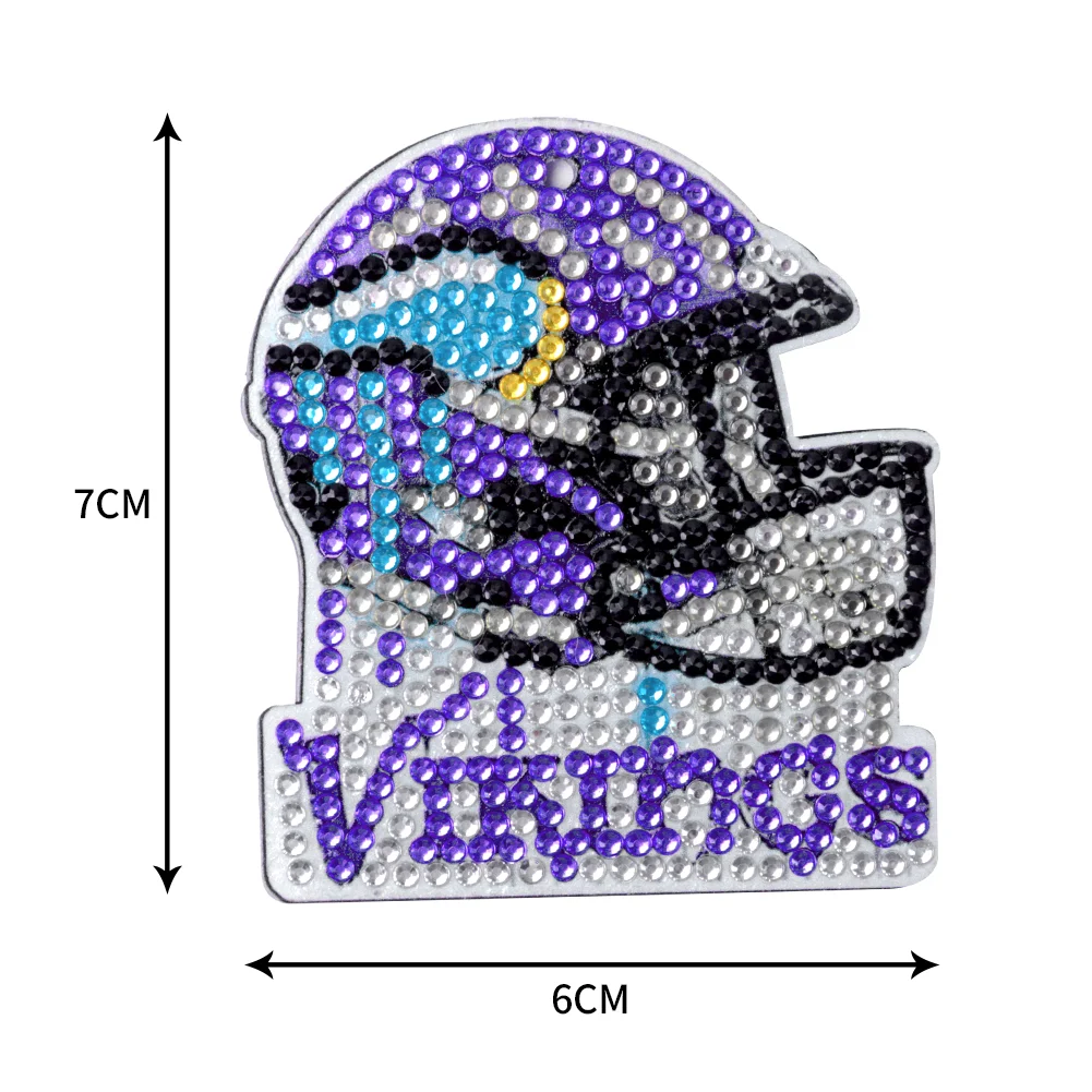 Minnesota Vikings DIY Diamond Art Keychains Craft Rugby Team Badge Hanging Ornament(Double Sided)
