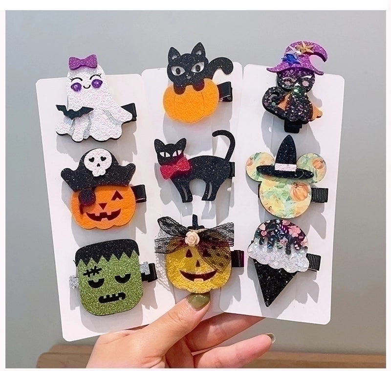 Halloween Cool Style Girl’S Pumpkin Cat Ghost Felt Hair Clip