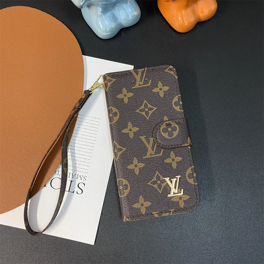 LV Monogram Canvas Wallet Apple iPhone Case Samsung Galaxy Checkerboard Canvas Holster