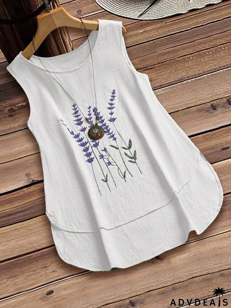 Women's Sleeveless Printed Tank Top, Summer