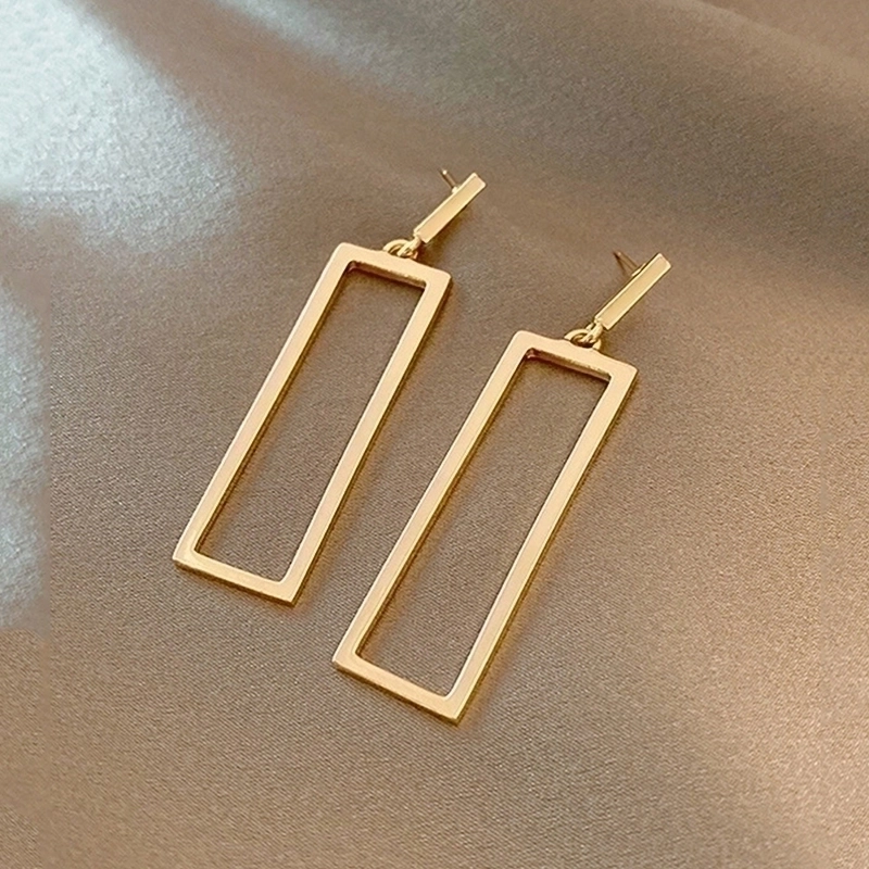 1 Pair Minimalist Commute Rectangle Stainless Steel Drop Earrings