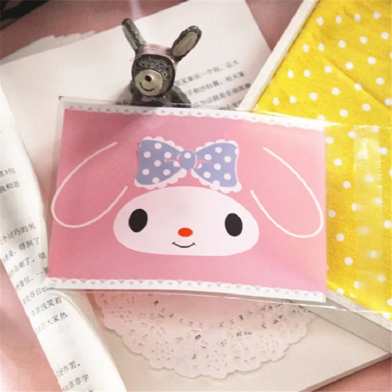 50pcs 100pcs 10*13cm Cartoon Cute Rabbit Candy Cookie Bags Wedding Candy Bags Gift Opp Bags Food Packing Party Easter Favors