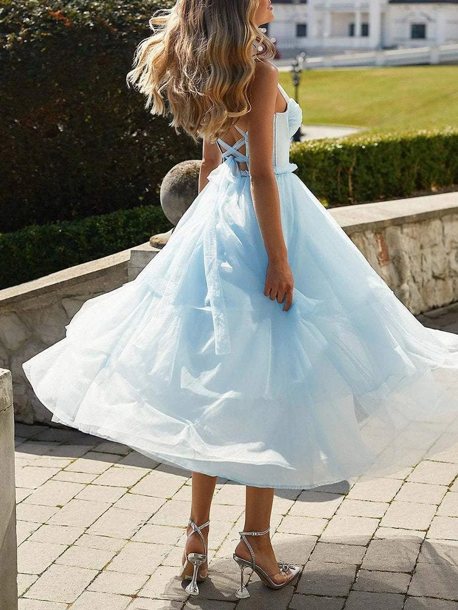 Elegant tulle midi dress