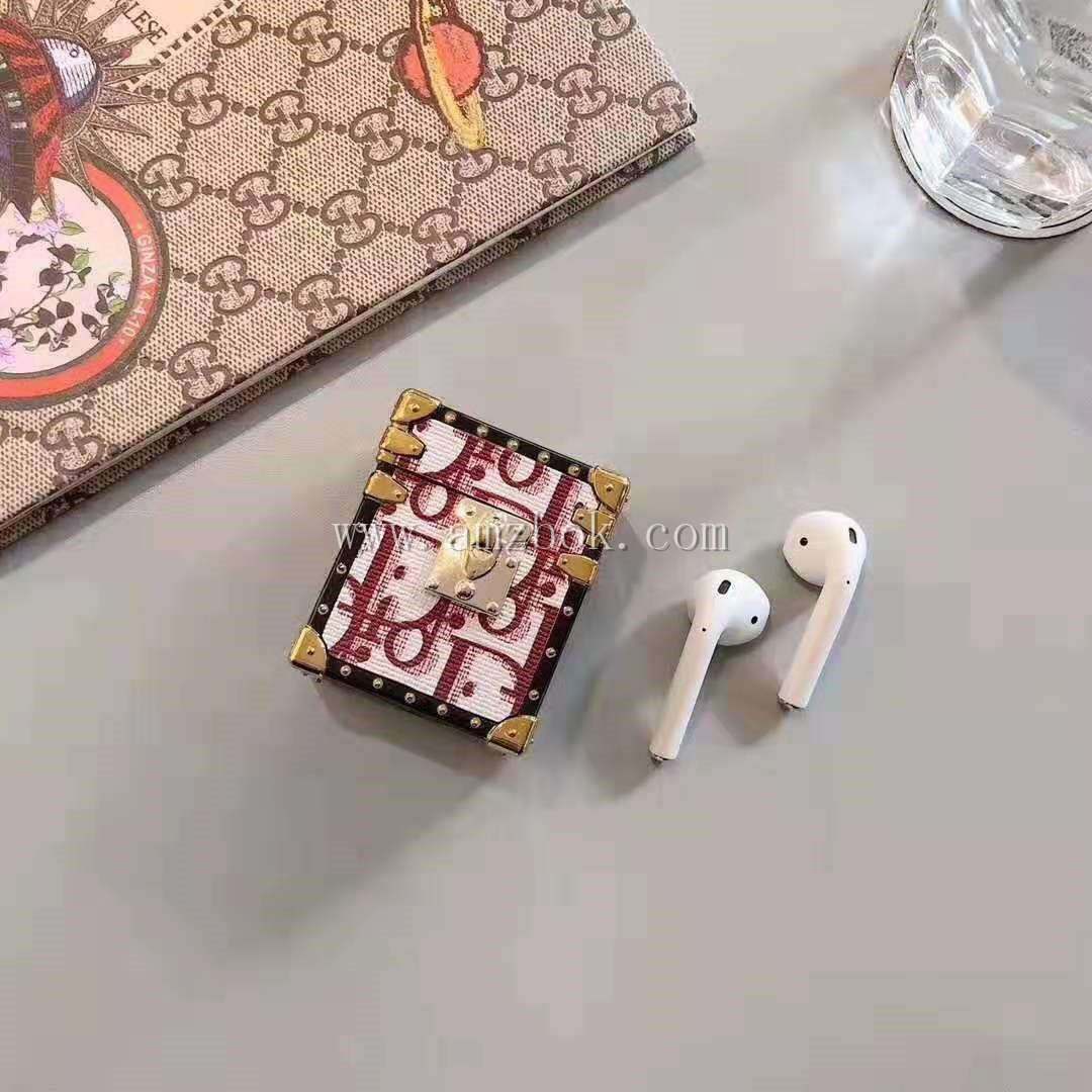 New Square Leather Apple Airpods 1 & 2 Case--[GUCCLV]