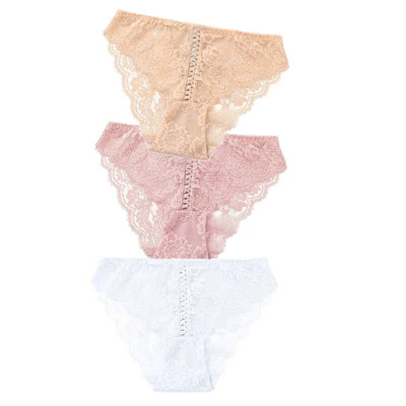 3pcs Sexy Lace Panty Women Briefs Panties Women Low Waist Lingerie Underwear Female Sexy Iminates L XL XXL Underpant 8 Colors