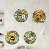 4Pcs Diamond Painting Insects and Flowers Window Pendants Suncatcher Hanging Kits for Home Porch Farmhouse