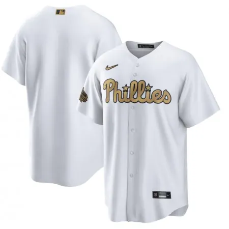 Men's Philadelphia Phillies Blank 2022 All-Star White Cool Base Stitched Baseball Jersey