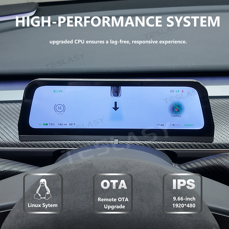 TESLASY Model 3 / Y 9.6-inch CarPlay Instrument Cluster Head-up