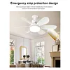 40w/200-2000lm Small Ceiling Fan with Lights with Remote Control Breeze Fan Light Three Color Temperature Options for Living Room Study & Household Use