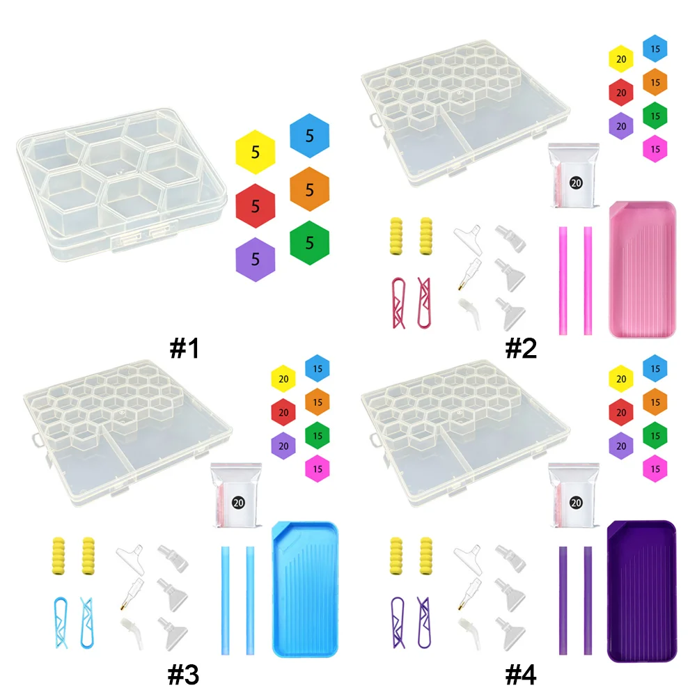 30/120Pcs Diamond Embroidery Drill Mud Kit with Box Diamond Mosaic Glue Clay Set