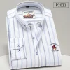 Cotton Plaid Business Embroidered Casual Shirt