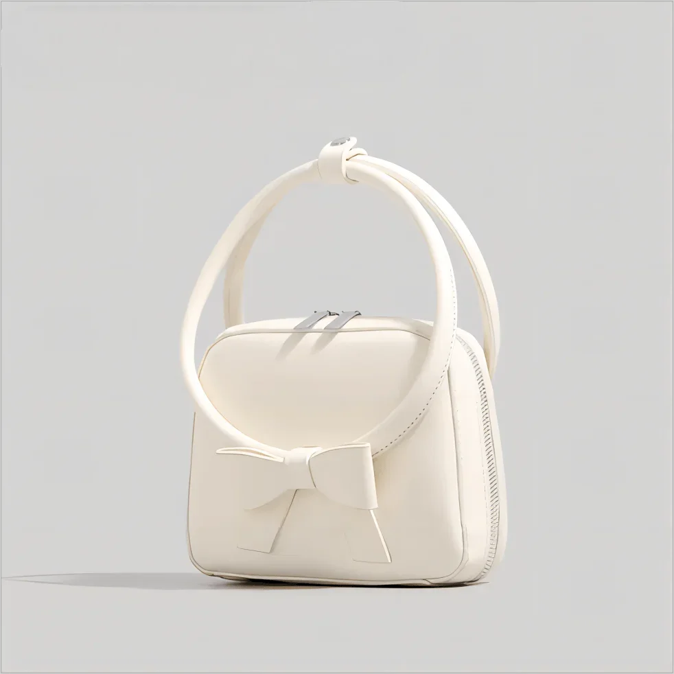 Pink Bowknot Leather Shoulder Bag