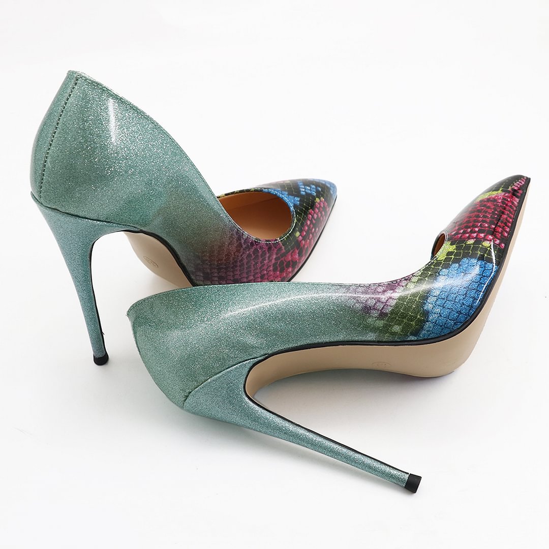 4.72" Mixcolor Fashion Heels Party Pumps-vocosishoes