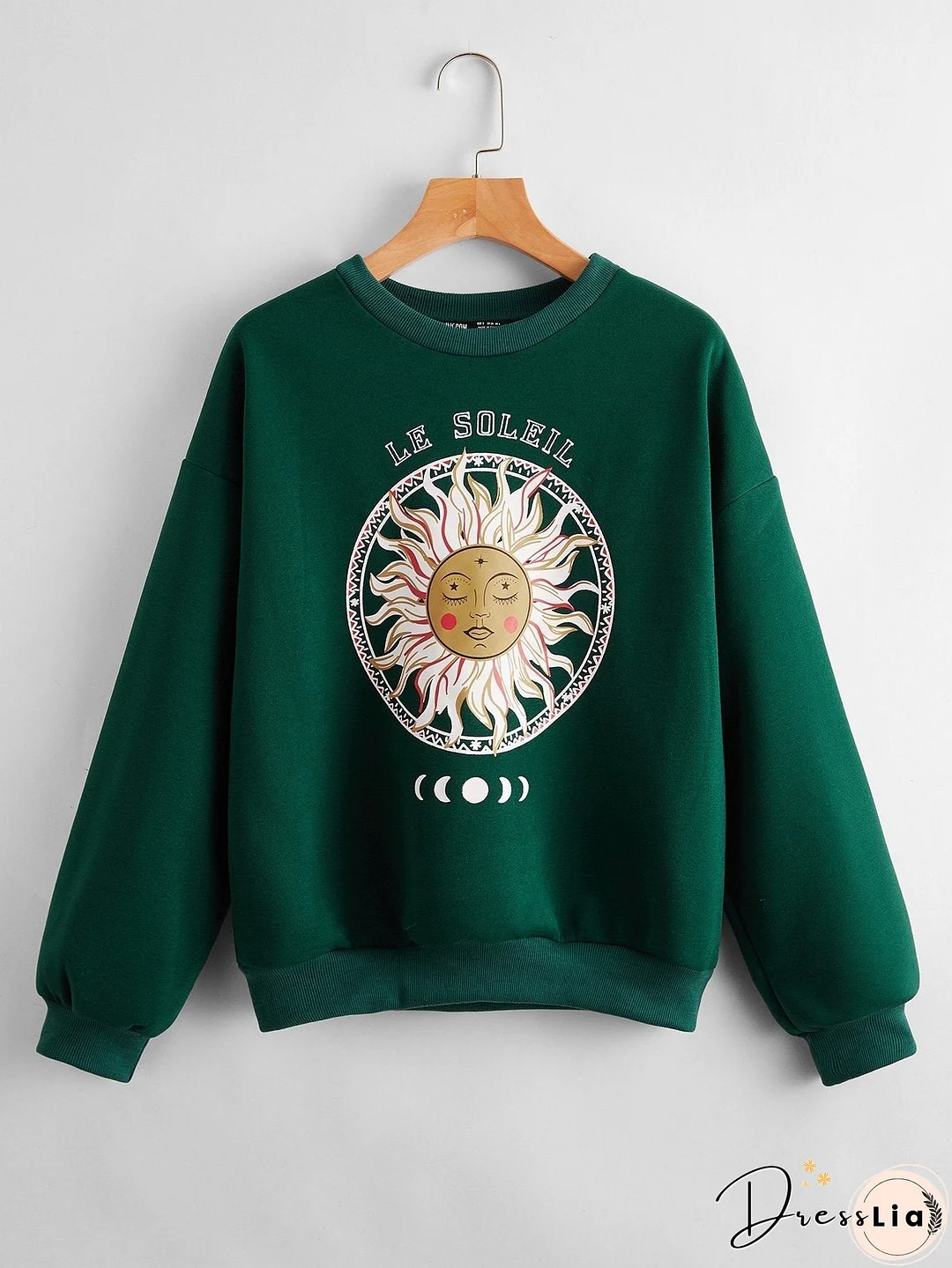 Letter & Sun Print Pullover