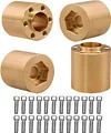 AMK 4pcs Brass Wheel Weights 22mm Wheel Hex Hub Widen Adapter for 1/10 RC Crawler 1.9in/2.2in Wheels Rim Axial SCX10 TRX4 Counterweight