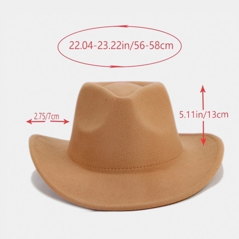 Unisex Retro Classic Style Solid Color Big Eaves Fedora Hat