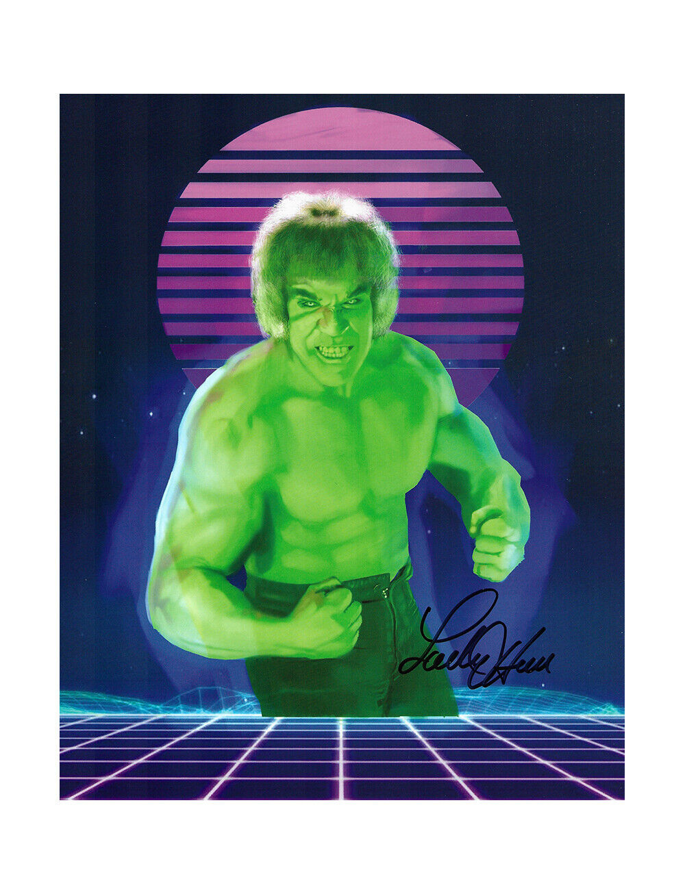 8x10 The Incredible Hulk Print Signed by Lou Ferrigno 100% Authentic With COA