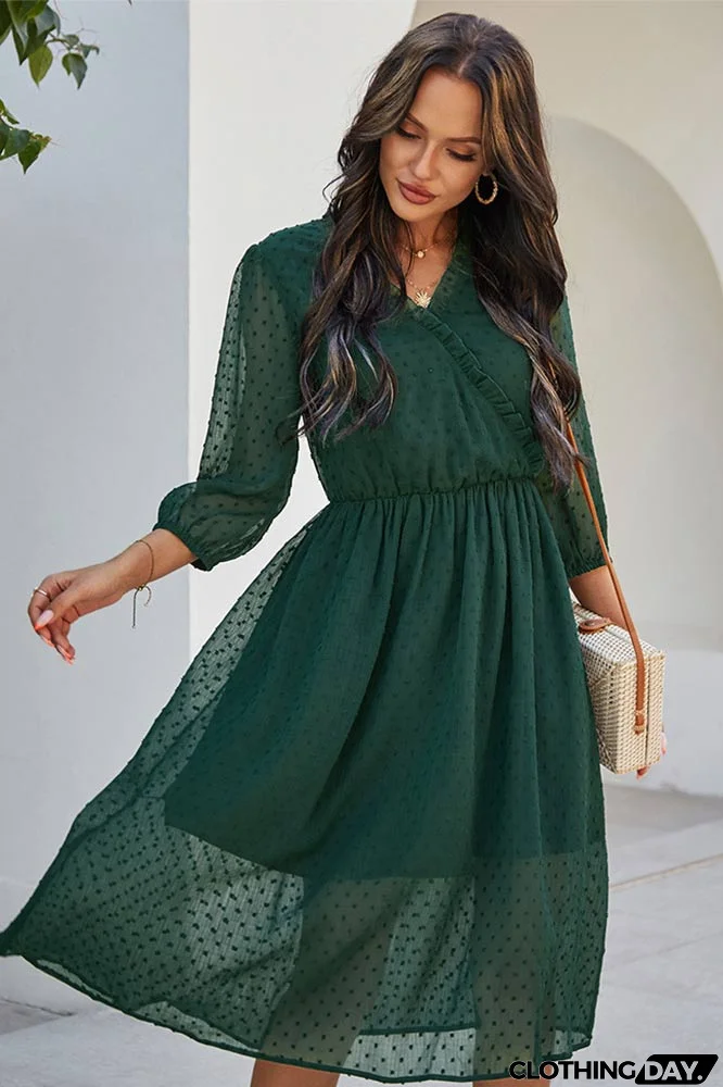 Light Sky Blue A-Line Mid Dress