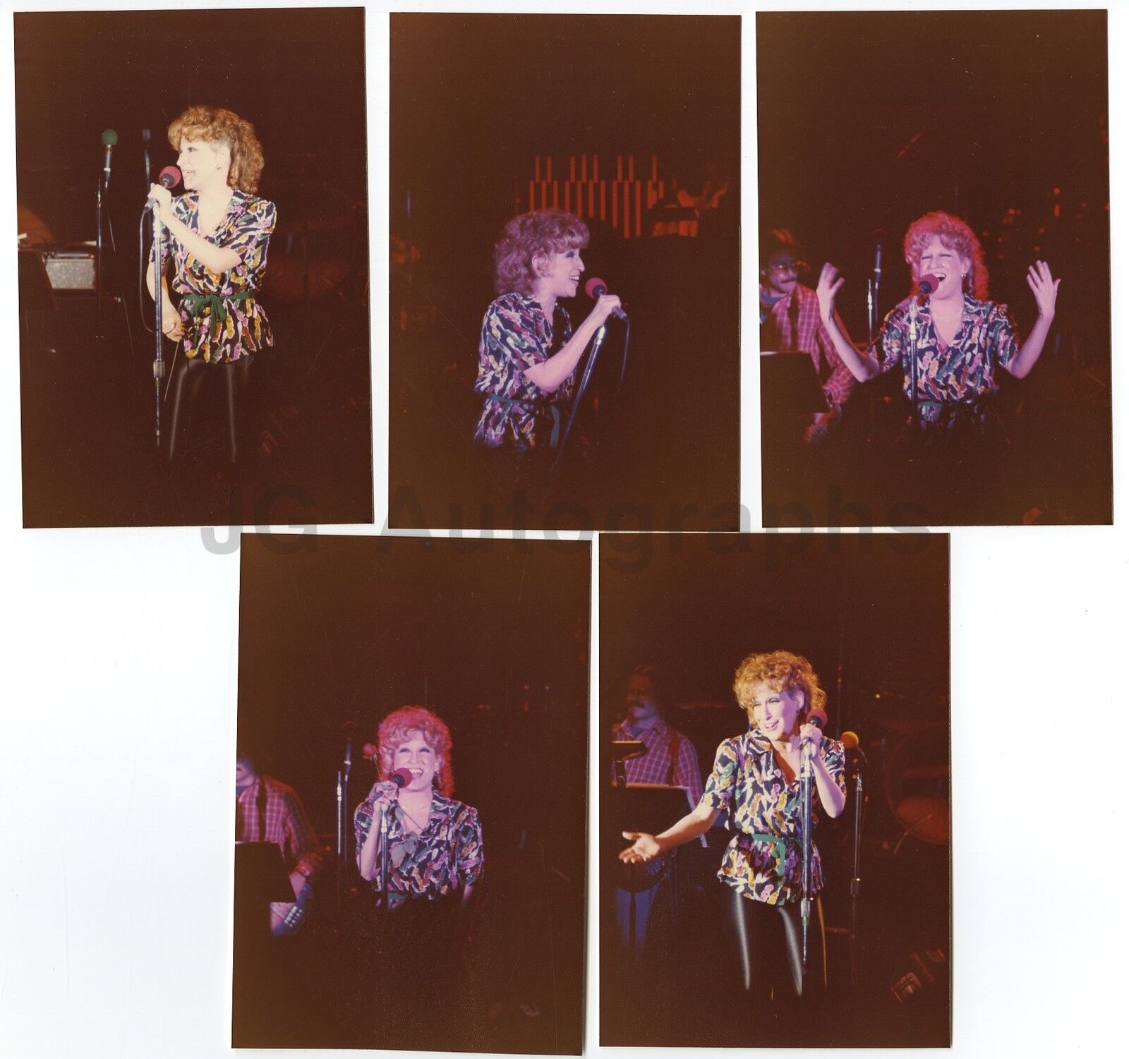 Bette Midler - 5 Vintage Candid Photo Poster paintings by Peter Warrack - Previously Unpublished