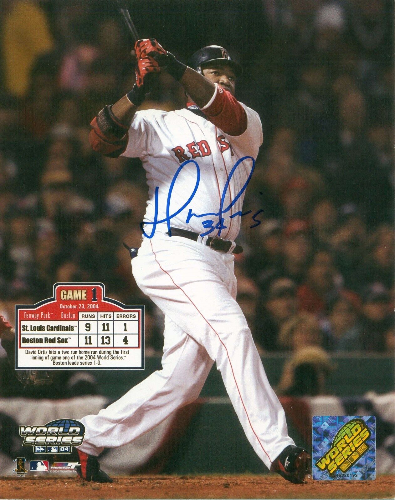 DAVID ORTIZ - RED SOX Autographed Signed 8x10 Reprint Photo Poster painting! WORLD SERIES!