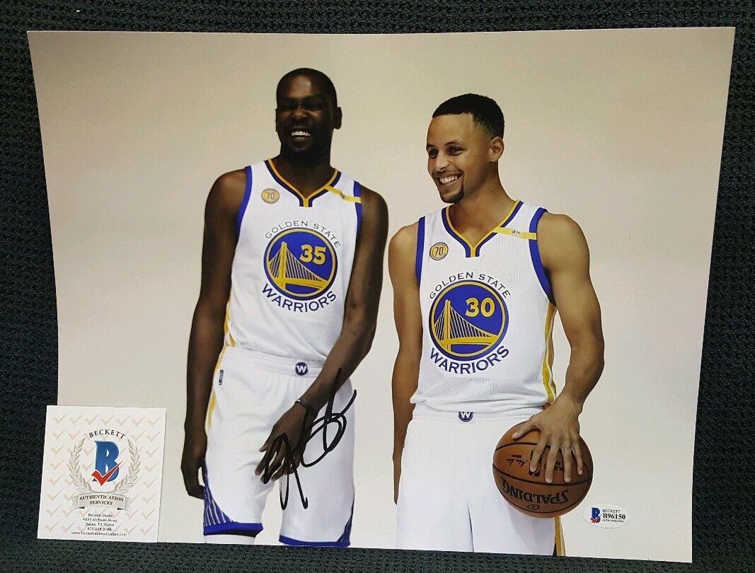 KEVIN DURANT Autographed Golden State Warriors 11x14 Photo Poster painting. BECKETT