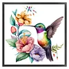 Flowers And Hummingbirds - 18CT Stamped Cross Stitch 20*20cm/7.87*7.87in