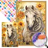 (40*60cm)Sunflower Horse - Round Partial AB Drill Diamond Painting