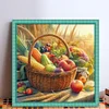 (Counted)Autumn Harvest Fruit And Vegetable Basket-11CT Cross Stitch 40*40cm/15.75*15.75in