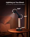 3-in-1 LED Desk/Task/Reading Light for Office, CRI95 Eye-Caring Architect Desk Lamp, 360°Rotatable Swing Arms, Dimmable Table Lamp with Atmosphere Lighting for Computer Monitor Desktop Bedside