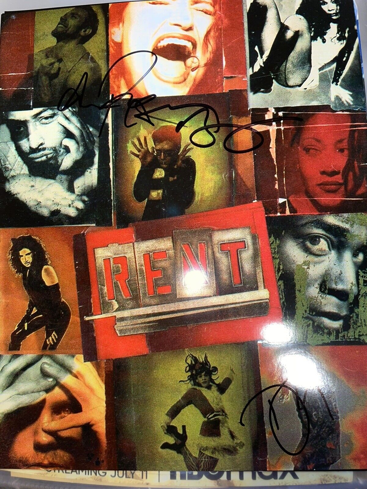 Daphne Anthony Rapp Adam Pascal rent signed Photo Poster painting broadway musical No Playbill