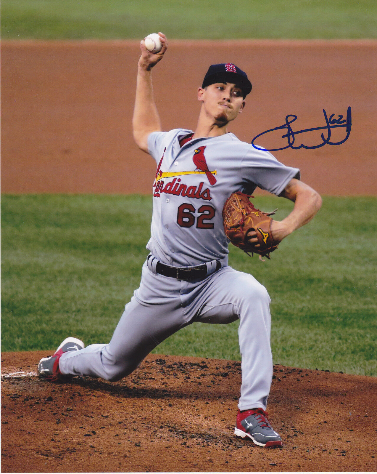 LUKE WEAVER ST. LOUIS CARDINALS ACTION SIGNED 8x10