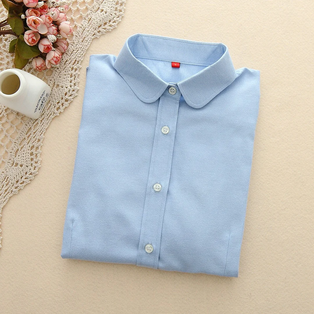 Women Blouses Long Sleeve Cotton Oxford Ladies Tops Office Long Sleeve Shirts Women Blusas Camisas Mujer Spring 2022