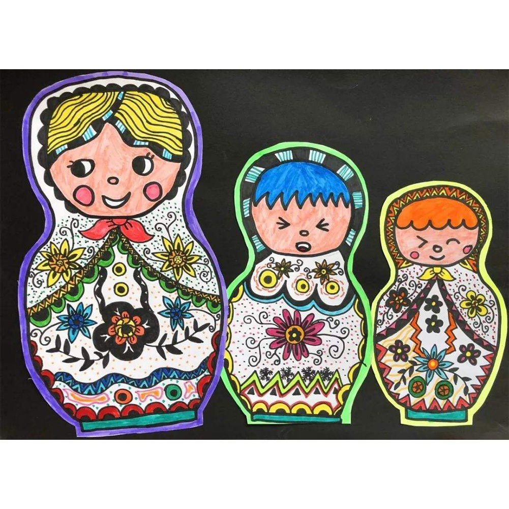 

45*30CM - Round Drill Diamond Painting - Matryoshka, 501 Original