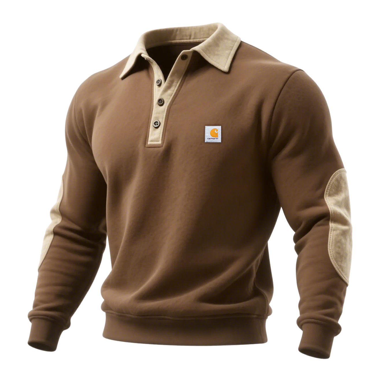 Stylish Contrast Panel Polo Sweatshirt for Men - Perfect for Casual and Outdoor Activities