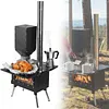 [US Local Warehouse] Portable Wood Burning Stove with Stainless Steel Construction Compact Tent Stove Chimney Pipes Included Firewood Stoves for Outdoor Heating & Cooking Ice Fishing Hunting